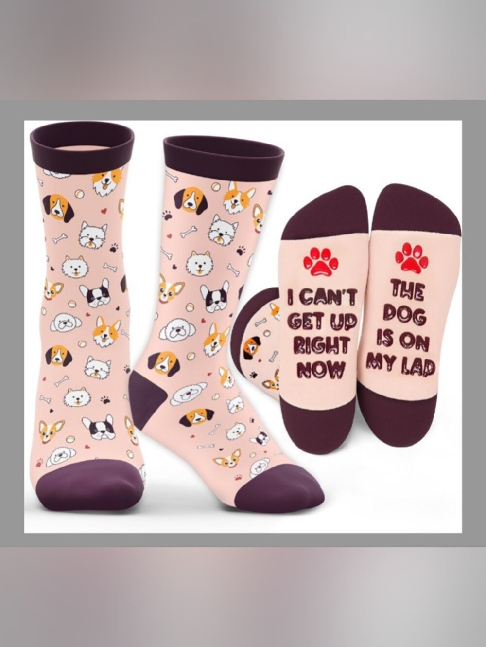 2Pack Men's Socks Gift Funny For That Pet Lover Dog 🐶 Cat 😺